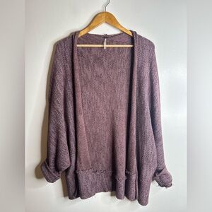 Free People Purple Open-Front Cardigan